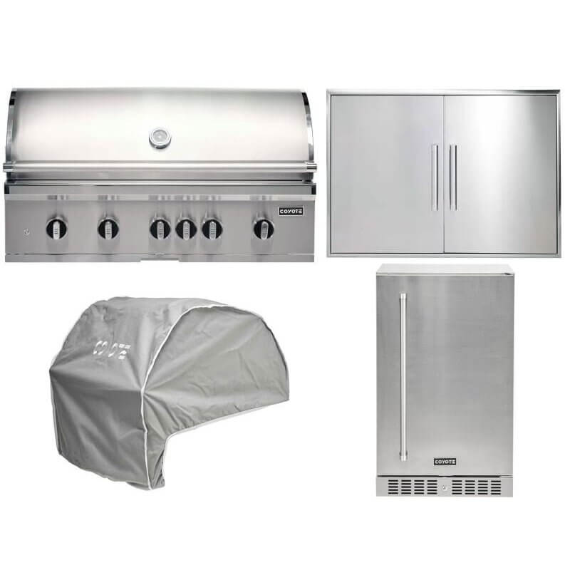 Coyote 4-Piece SL-Series 42-Inch 5-Burner Gas Grill Outdoor Kitchen Package