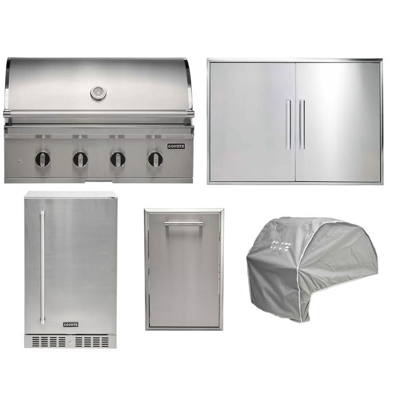 Coyote 5-Piece CL-Series 36-Inch 4-Burner Gas Grill Outdoor Kitchen Package