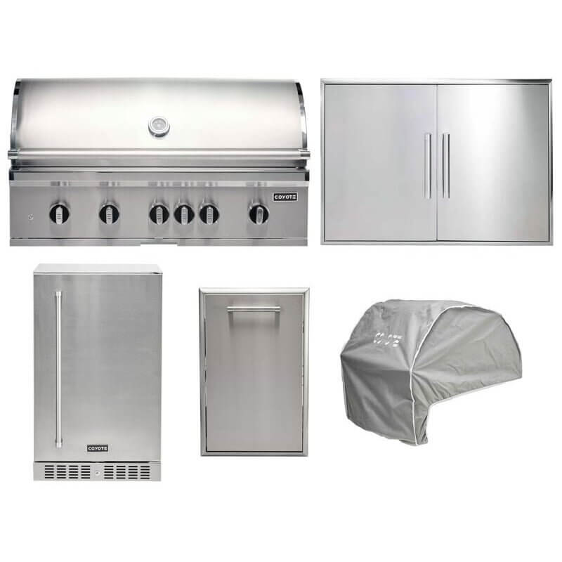 Coyote 5-Piece SL-Series 42-Inch 5-Burner Gas Grill Outdoor Kitchen Package