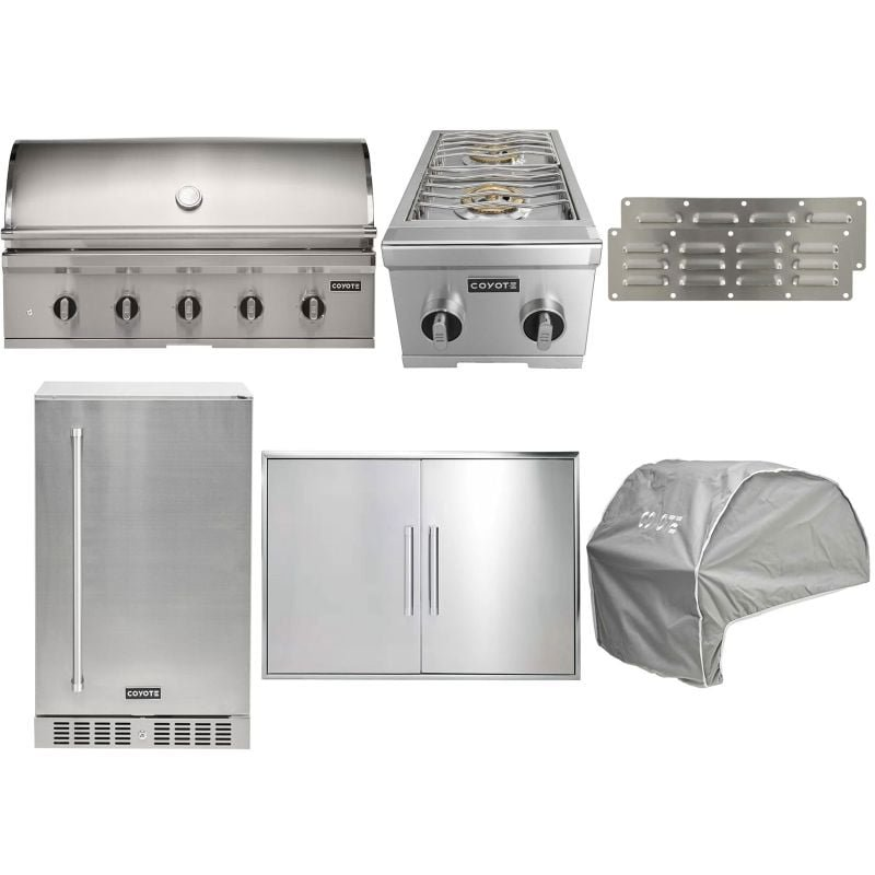 Coyote 7-Piece CL-Series 42-Inch 5-Burner Gas Grill Outdoor Kitchen Package