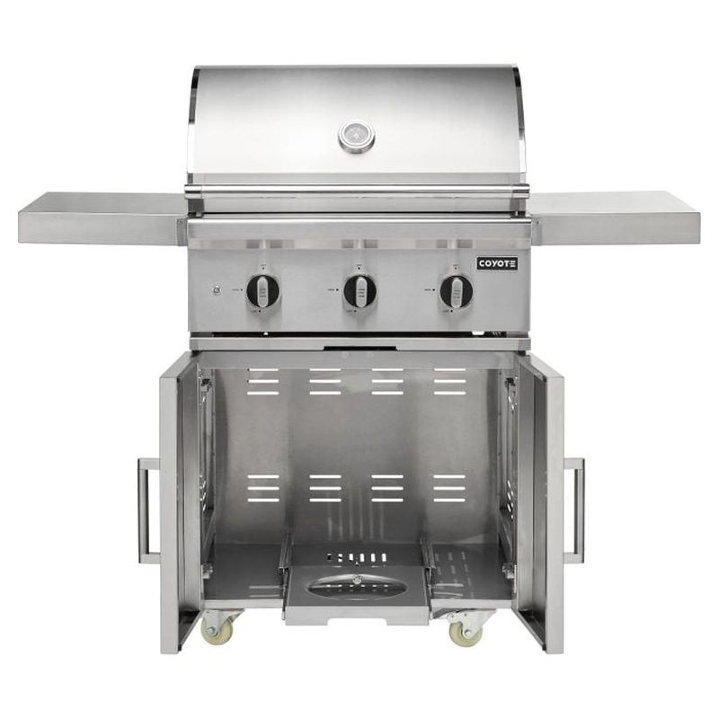 Coyote SL-Series 30-Inch 3-Burner Freestanding Gas Grill With Sear Burner & Rotisserie