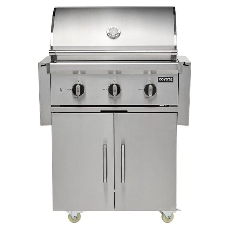 Coyote SL-Series 30-Inch 3-Burner Freestanding Gas Grill With Sear Burner & Rotisserie