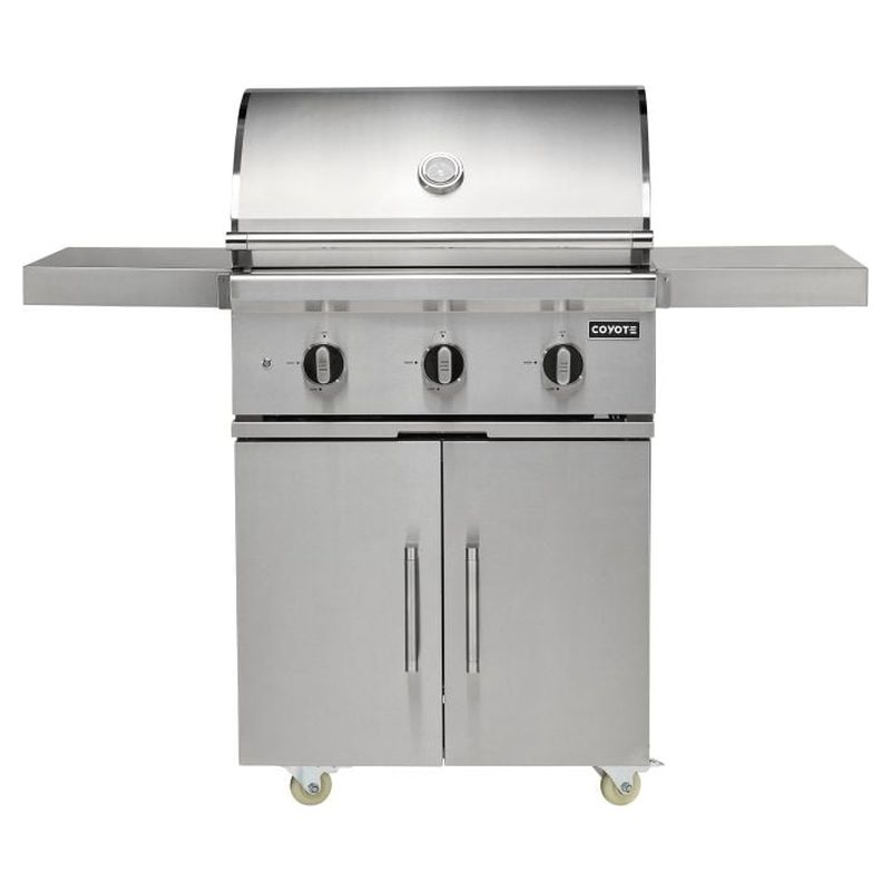 Coyote SL-Series 30-Inch 3-Burner Freestanding Gas Grill With Sear Burner & Rotisserie
