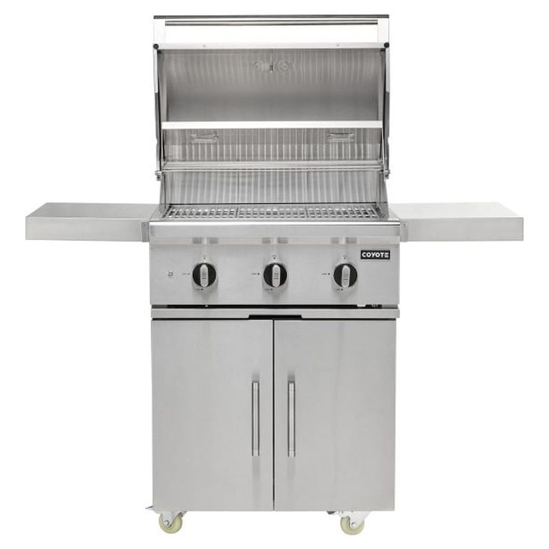 Coyote SL-Series 30-Inch 3-Burner Freestanding Gas Grill With Sear Burner & Rotisserie