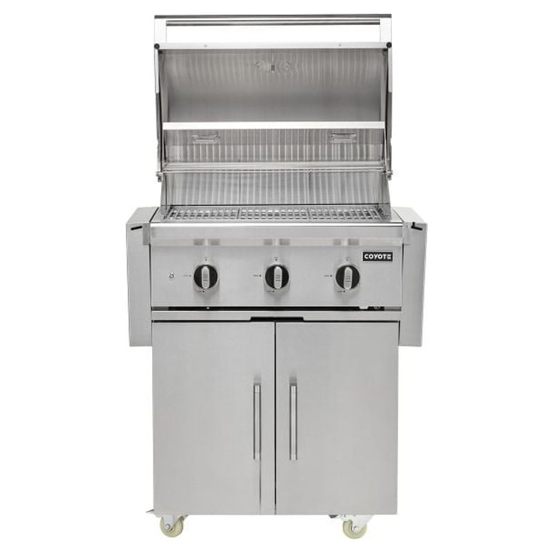 Coyote SL-Series 30-Inch 3-Burner Freestanding Gas Grill With Sear Burner & Rotisserie
