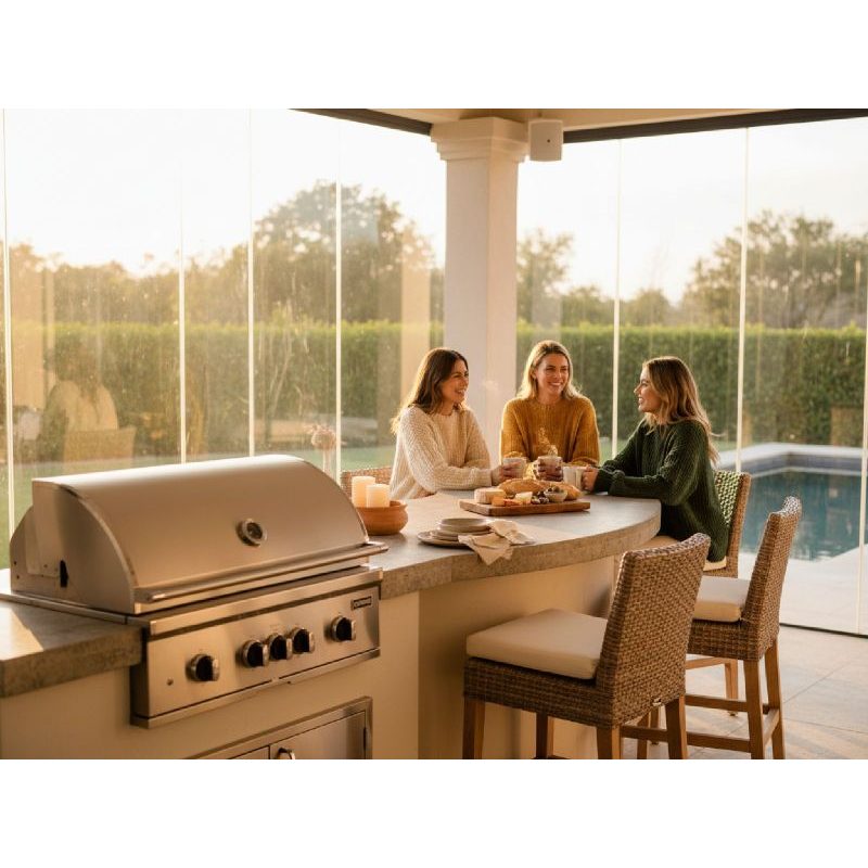 Coyote SL-Series 36-Inch 4-Burner Built-In Gas Grill With Sear Infrared Burner & Rotisserie