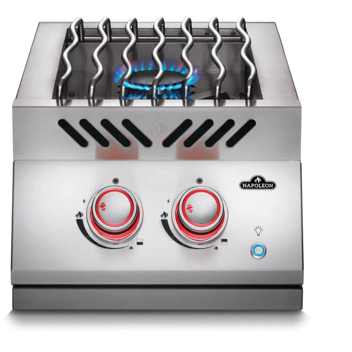 Napoleon Built-In 700 Series Inline Natural Gas Dual Range Top Burner with Stainless Steel Cover - BIB12RTNSS