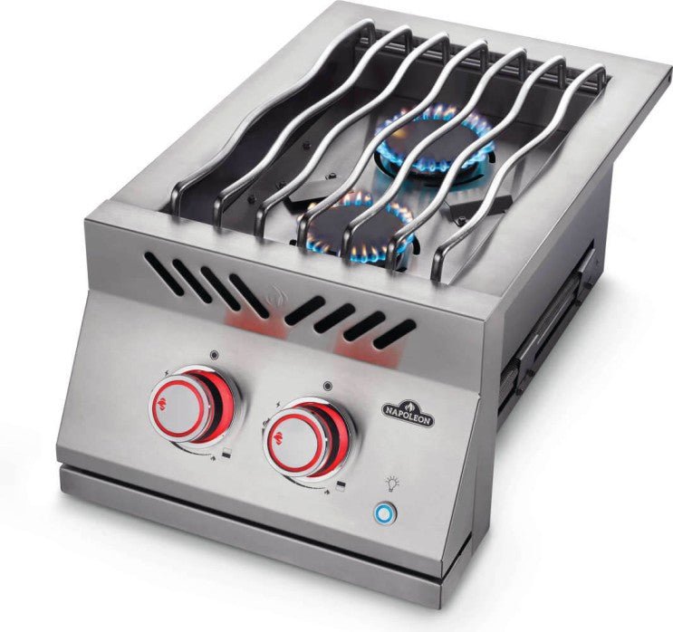 Napoleon Built-In 700 Series Inline Natural Gas Dual Range Top Burner with Stainless Steel Cover - BIB12RTNSS
