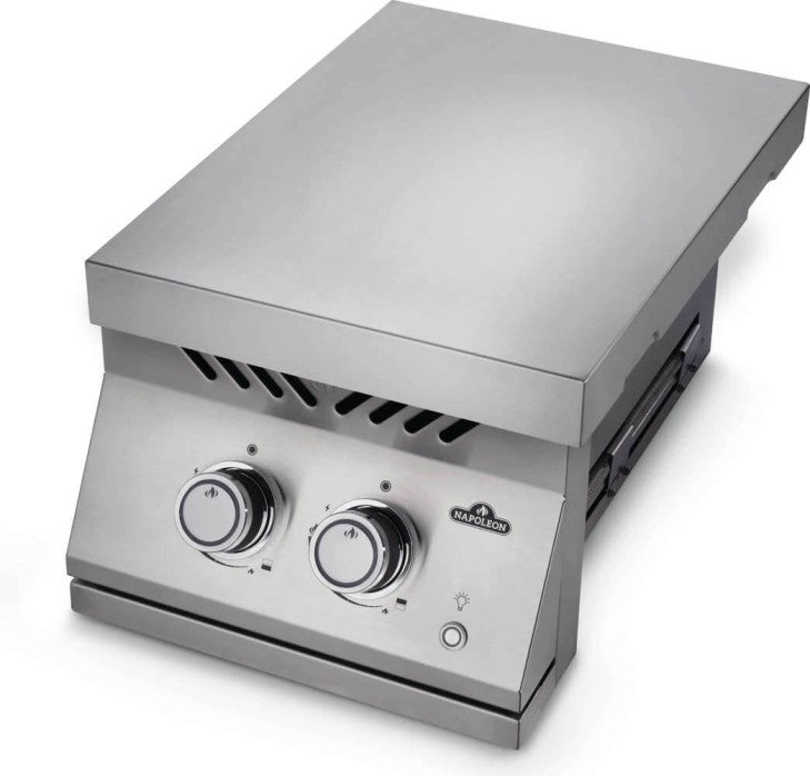 Napoleon Built-In 700 Series Inline Natural Gas Dual Range Top Burner with Stainless Steel Cover - BIB12RTNSS