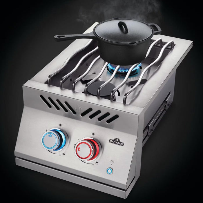 Napoleon Built-In 700 Series Inline Propane Dual Range Top Burner with Stainless Steel Cover - BIB12RTPSS