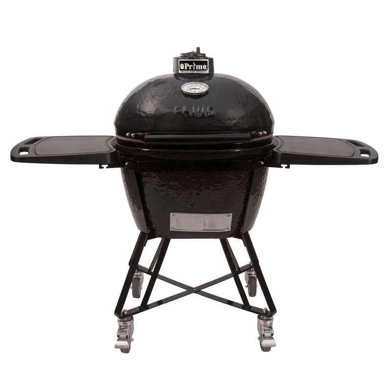 Primo Oval Large 300 Ceramic Kamado Grill with Cradle & Side Shelves