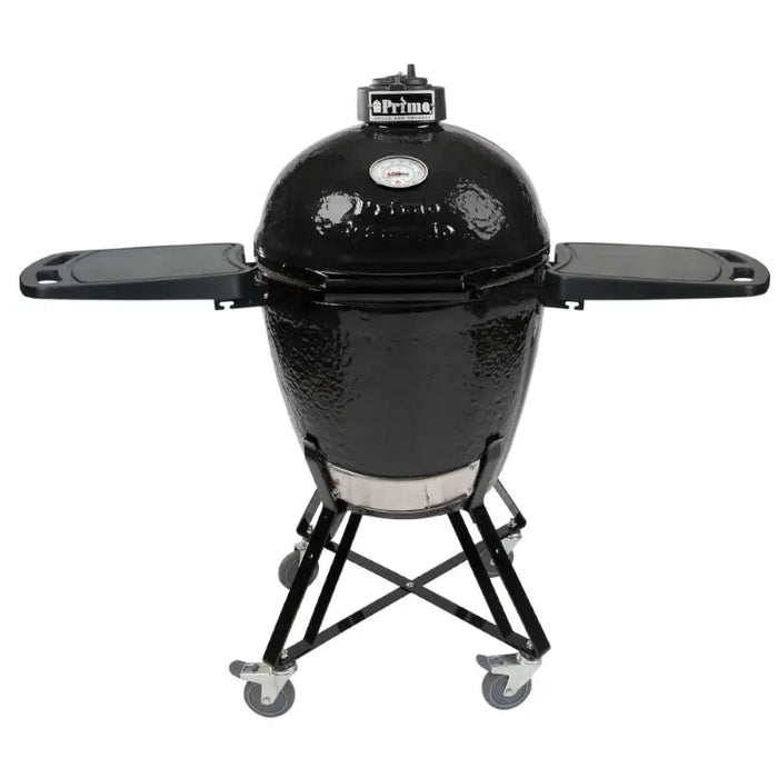 Primo All-In-One Round Charcoal Ceramic Kamado Grill With Cradle & Side Shelves PGCRC