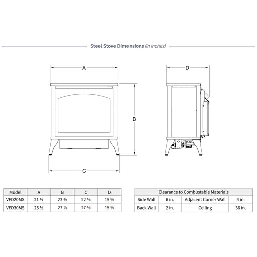Empire Spirit Vent-Free Steel Gas Stove - Medium - 25" - Patioscape Outdoors