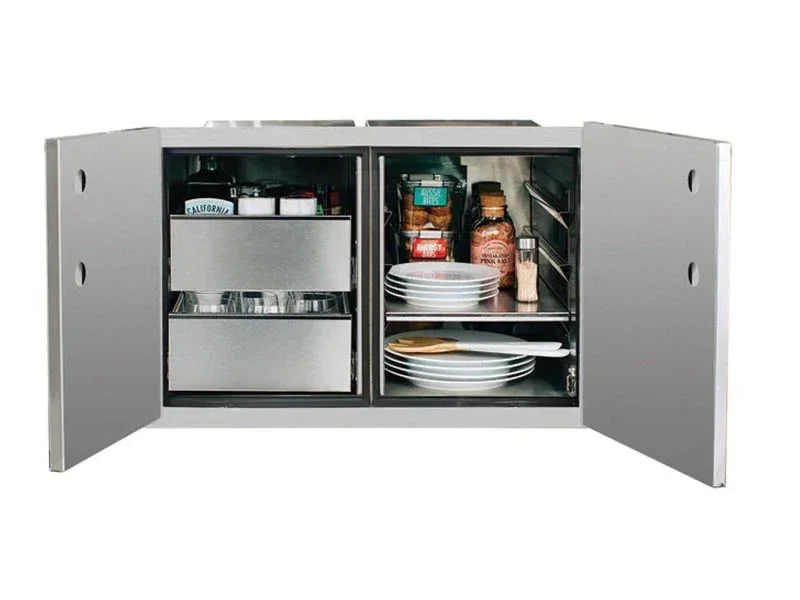 TrueFlame 36-Inch 2-Drawer Dry Storage Pantry & Enclosed Cabinet Combo - Patioscape Outdoors