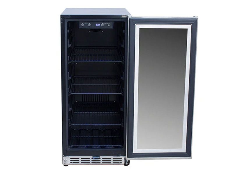 TrueFlame 15-Inch 3.2 Cu. Ft. Outdoor Fridge with Glass Door