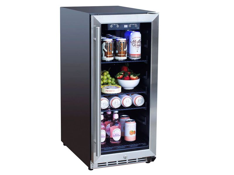 TrueFlame 15-Inch 3.2 Cu. Ft. Outdoor Fridge with Glass Door