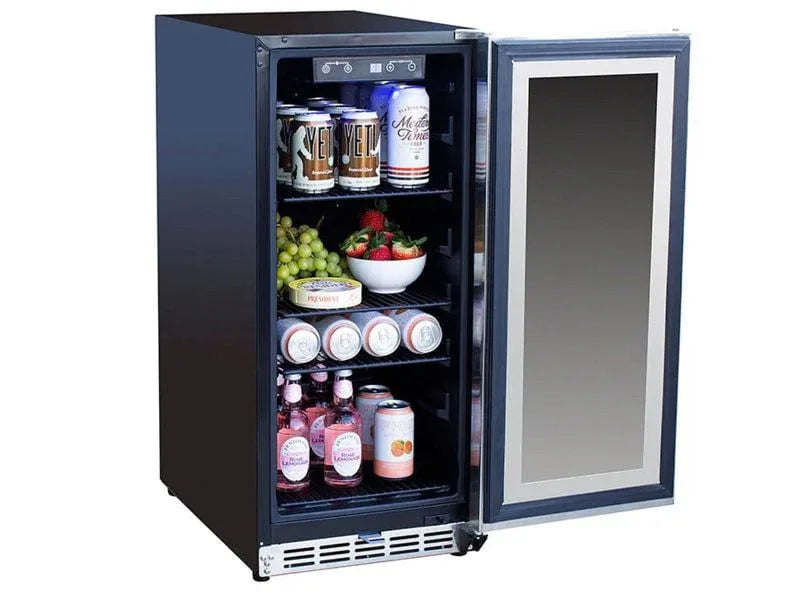 TrueFlame 15-Inch 3.2 Cu. Ft. Outdoor Fridge with Glass Door - Patioscape Outdoors