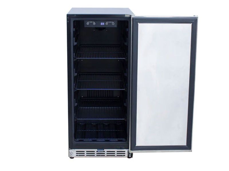 TrueFlame 15-Inch 3.2 Cu. Ft. Outdoor Rated Fridge with Stainless Door