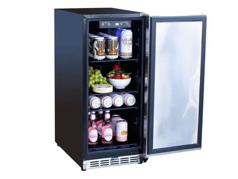 TrueFlame 15-Inch 3.2 Cu. Ft. Outdoor Rated Fridge with Stainless Door - Patioscape Outdoors
