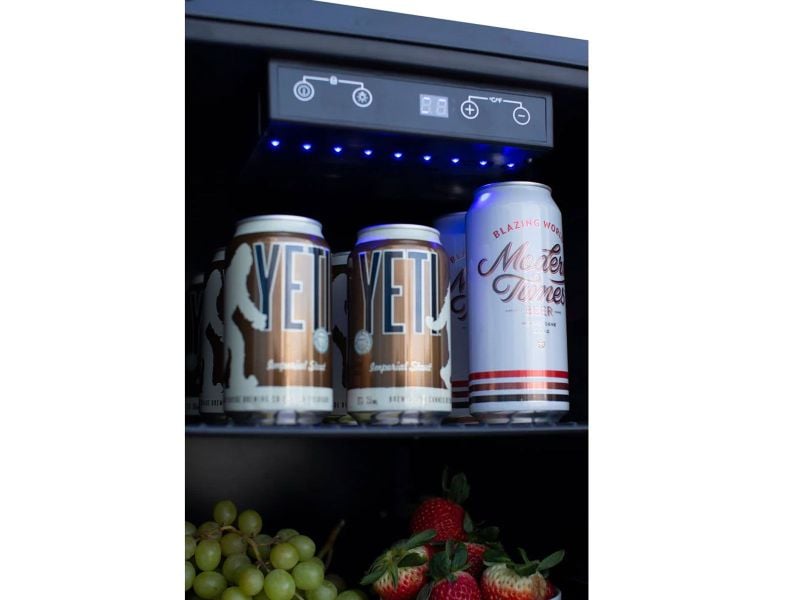 TrueFlame 15-Inch 3.2 Cu. Ft. Outdoor Rated Fridge with Stainless Door