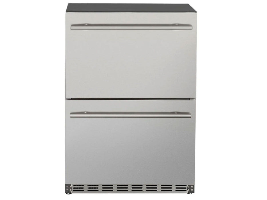 TrueFlame 24-Inch 5.0 Cu. Ft. Outdoor Rated 2-Drawer Fridge with Lock