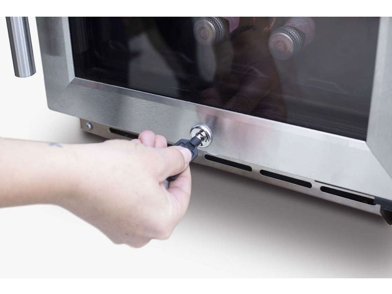 TrueFlame 24-Inch 5.3 Cu. Ft. Outdoor Rated Wine Cooler with Locking Door