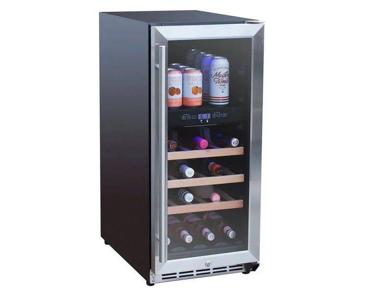 TrueFlame 15-Inch 3.2 Cu. Ft. Outdoor Rated Dual Zone Wine Cooler - Patioscape Outdoors