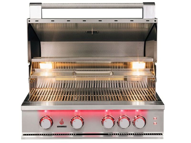 TrueFlame 32-Inch 4-Burner Built-In Grill with Rear Infrared Burner and Grill Lights