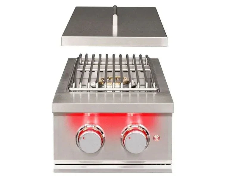 TrueFlame Built-In Double Side Burner with LED Lighting & Stainless Steel Lid - Patioscape Outdoors