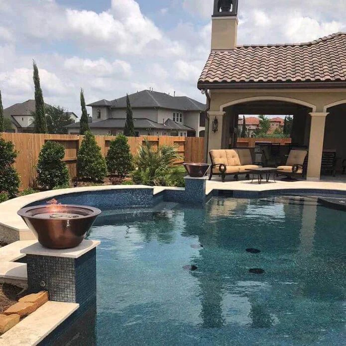 36" Cazo Hammered Copper Fire Bowl - Patioscape Outdoors