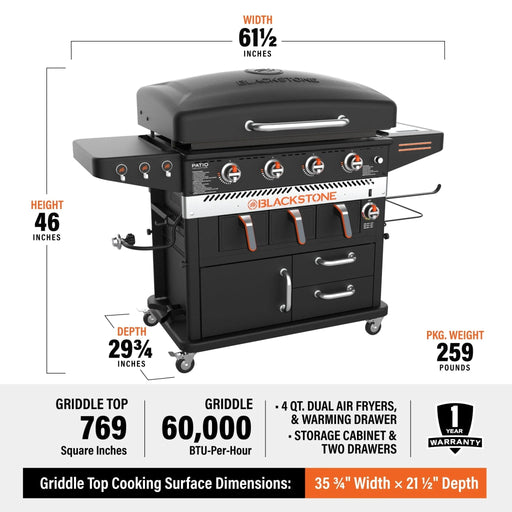 Blackstone 36" Griddle W/ Air Fryer & Cabinets - 1923 - Patioscape Outdoors