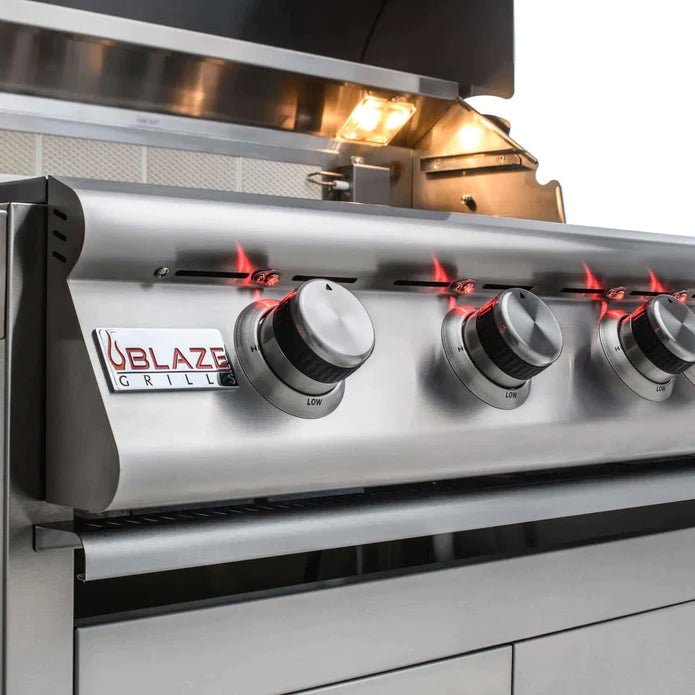Blaze Premium LTE 40-Inch 5-Burner Built-In Grill With Rear Infrared Burner & Grill Lights - BLZ-5LTE2-NG/LP - Patioscape Outdoors